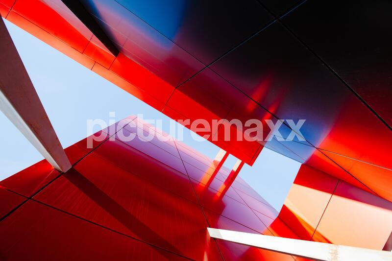 Wide angle abstract background view of steel light blue high rise commercial building skyscraper made of glass exterior. concept of successful industrial architecture and office center building, 60.16 MB, <<>> MB1