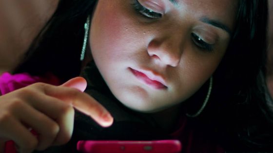 A girl using her phone