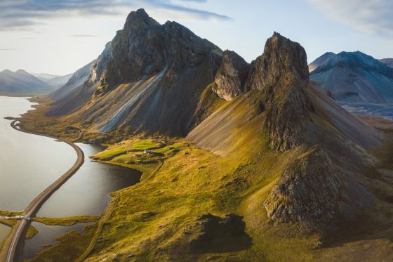 Iceland landscape and road