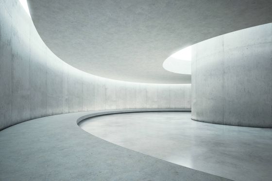 Minimalist concrete interior