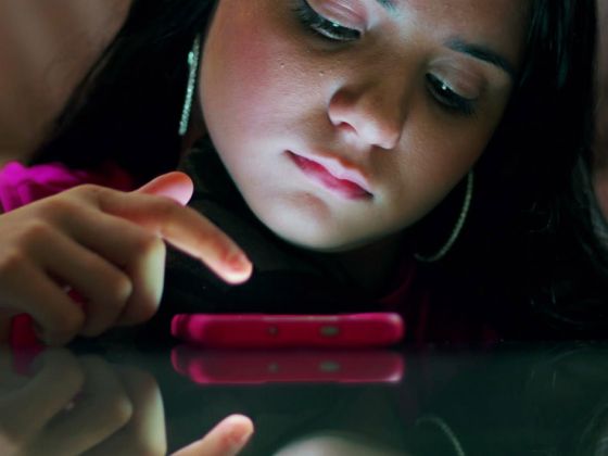 A girl using her phone