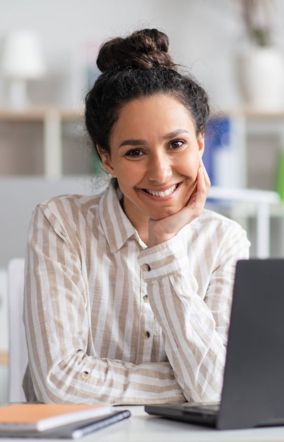 woman desk