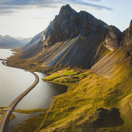 Iceland landscape and road